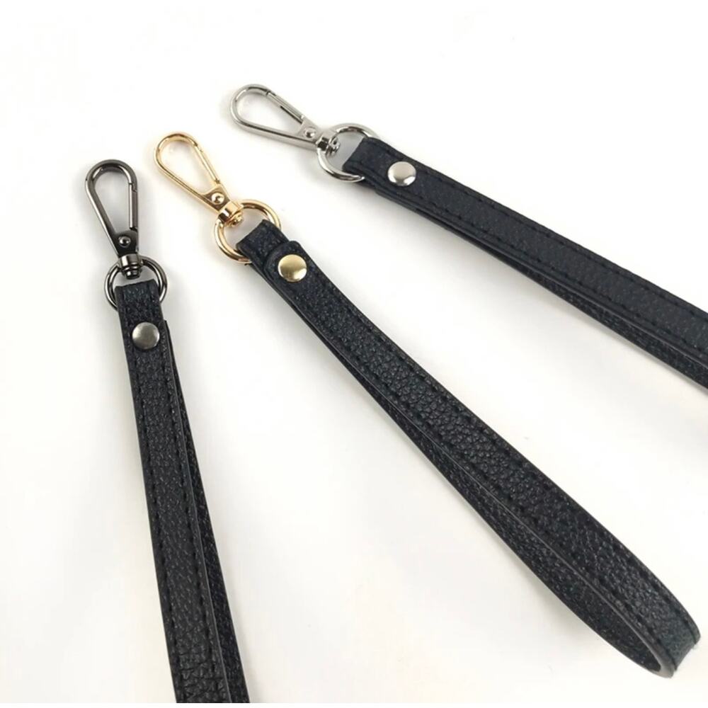 Brown and Gold Wrist Strap Purse Bag Strap 20CM PU Leather Handles - Picture 6 of 6